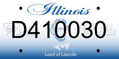 D410030 Illinois License Plate