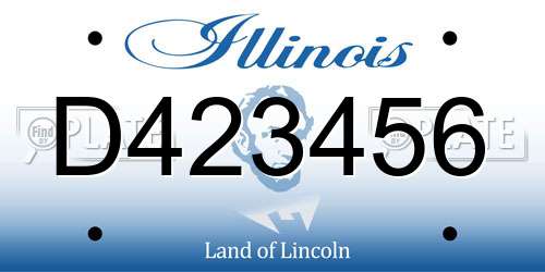 D423456 Illinois License Plate