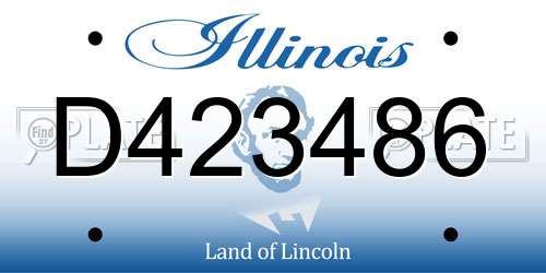 D423486 Illinois License Plate