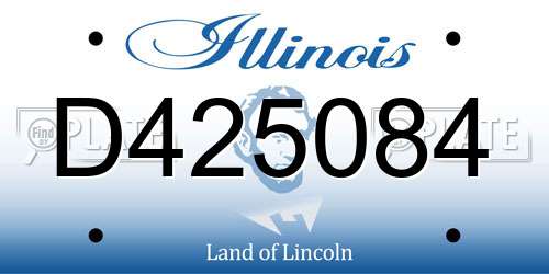 D425084 Illinois License Plate
