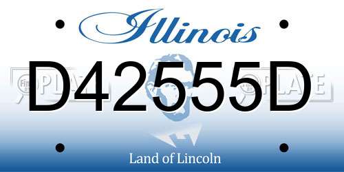 D42555D Illinois License Plate