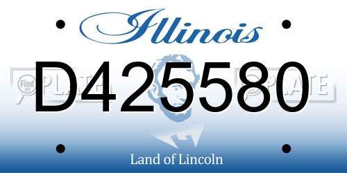 D425580 Illinois License Plate