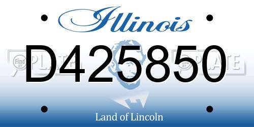 D425850 Illinois License Plate