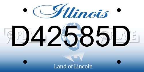 D42585D Illinois License Plate
