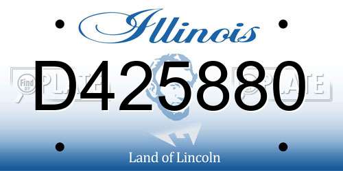 D425880 Illinois License Plate