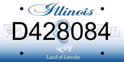 D428084 Illinois License Plate