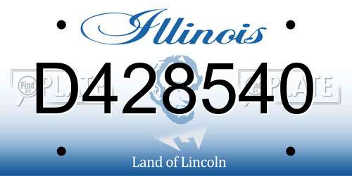 D428540 Illinois License Plate