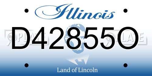 D42855O Illinois License Plate