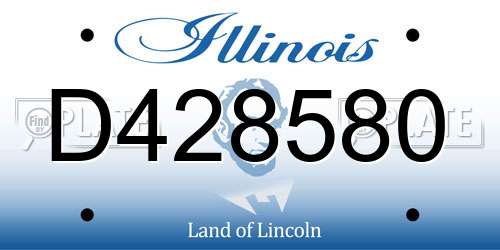 D428580 Illinois License Plate