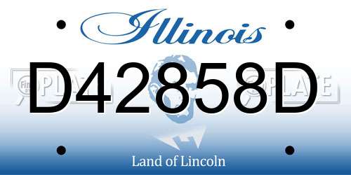 D42858D Illinois License Plate