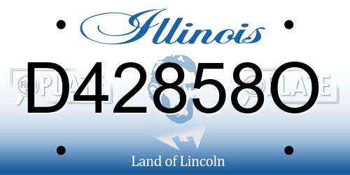 D42858O Illinois License Plate