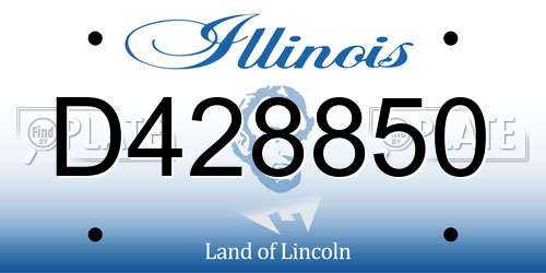 D428850 Illinois License Plate