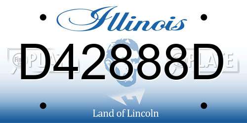 D42888D Illinois License Plate
