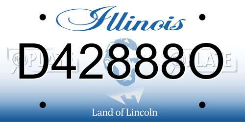 D42888O Illinois License Plate