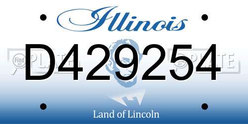D429254 Illinois License Plate