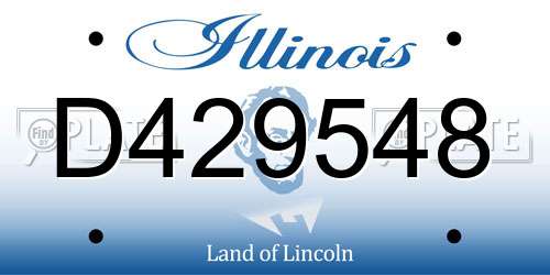 D429548 Illinois License Plate