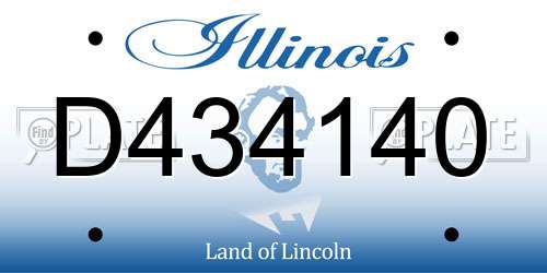 D434140 Illinois License Plate