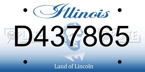 D437865 Illinois License Plate