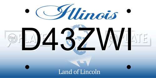 D43ZWI Illinois License Plate
