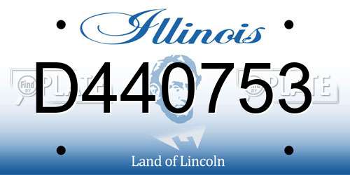 D440753 Illinois License Plate