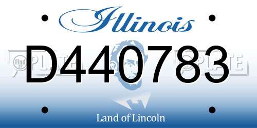 D440783 Illinois License Plate