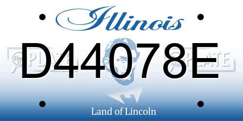 D44078E Illinois License Plate