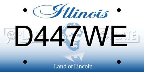 D447WE Illinois License Plate