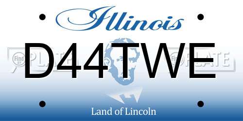 D44TWE Illinois License Plate
