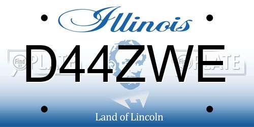 D44ZWE Illinois License Plate