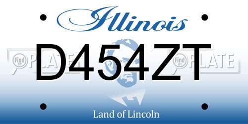 D454ZT Illinois License Plate