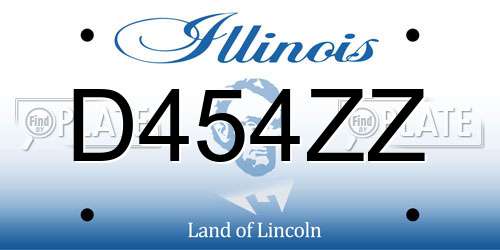 D454ZZ Illinois License Plate