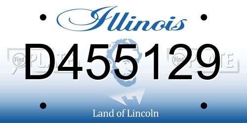 D455129 Illinois License Plate