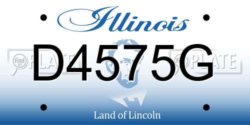 D4575G Illinois License Plate