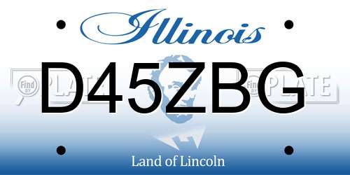 D45ZBG Illinois License Plate