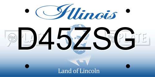 D45ZSG Illinois License Plate