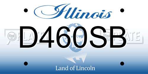 D460SB Illinois License Plate