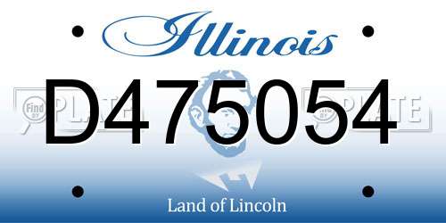 D475054 Illinois License Plate