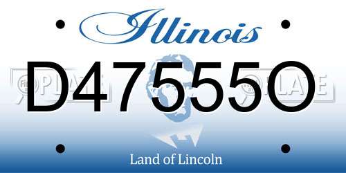 D47555O Illinois License Plate