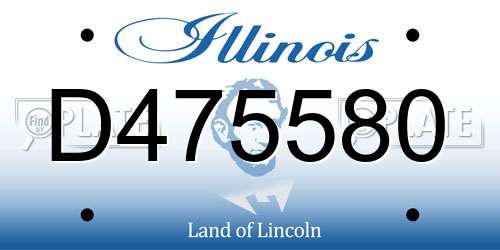 D475580 Illinois License Plate