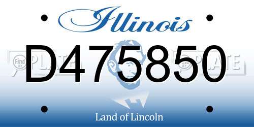 D475850 Illinois License Plate