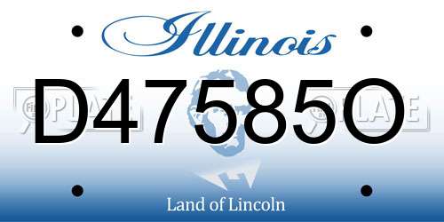 D47585O Illinois License Plate