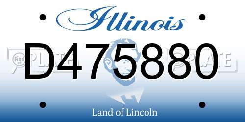 D475880 Illinois License Plate