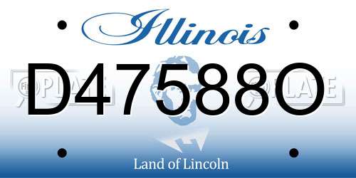 D47588O Illinois License Plate