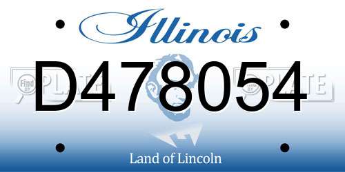 D478054 Illinois License Plate