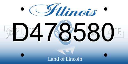 D478580 Illinois License Plate
