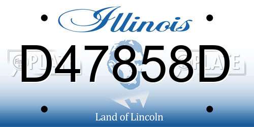 D47858D Illinois License Plate