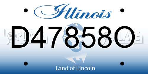 D47858O Illinois License Plate