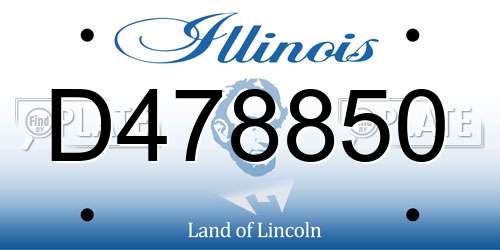 D478850 Illinois License Plate