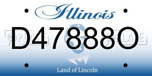 D47888O Illinois License Plate