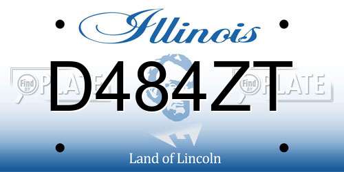 D484ZT Illinois License Plate